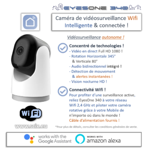 EyesOne 340 : Caméra Rotative Wifi pour Surveillance Avancée